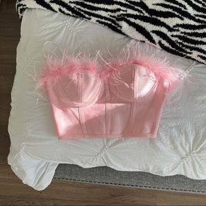 Revolve: Superdown - Ramona Bustier Top in Blush